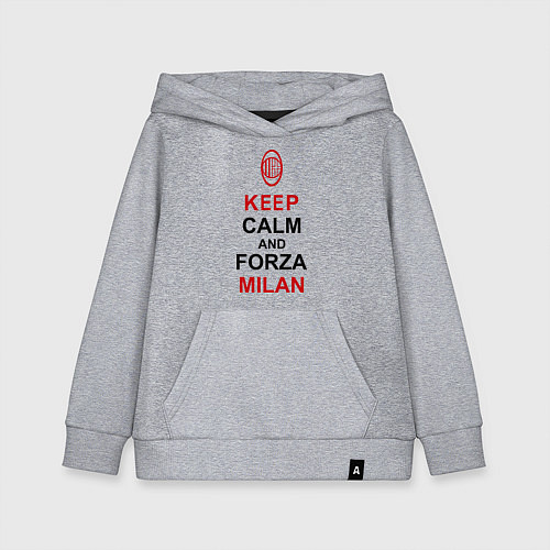 Детская толстовка-худи Keep Calm & Forza Milan / Меланж – фото 1