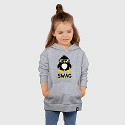 Толстовка детская хлопковая SWAG Penguin цвета меланж — фото 2