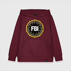 Толстовка детская хлопковая FBI Departament, цвет: меланж-бордовый