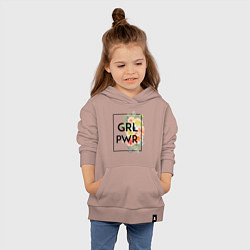 Толстовка детская хлопковая GRL PWR, цвет: пыльно-розовый — фото 2