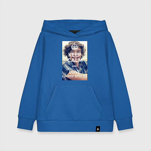 Детская толстовка-худи Keep Calm & Love Harry Styles / Синий – фото 1