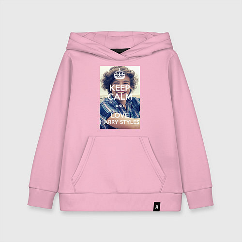 Детская толстовка-худи Keep Calm & Love Harry Styles / Светло-розовый – фото 1