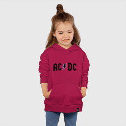Толстовка детская хлопковая AC/DC, цвет: маджента — фото 2