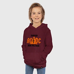 Толстовка детская хлопковая AC/DC: High Voltage, цвет: меланж-бордовый — фото 2