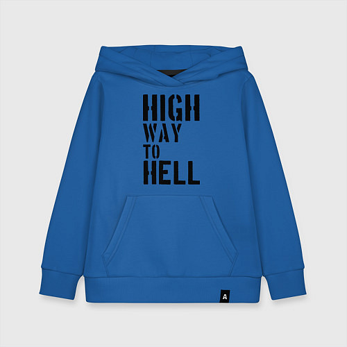 Детская толстовка-худи High way to hell / Синий – фото 1