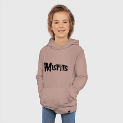 Толстовка детская хлопковая Misfits logo, цвет: пыльно-розовый — фото 2
