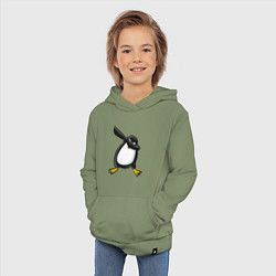 Толстовка детская хлопковая DAB Pinguin, цвет: авокадо — фото 2
