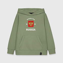 Толстовка детская хлопковая NATIONAL TEAM RUSSIA, цвет: авокадо
