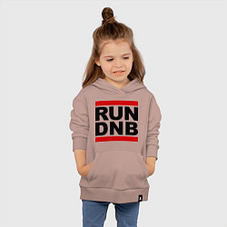 Толстовка детская хлопковая RUN DNB, цвет: пыльно-розовый — фото 2