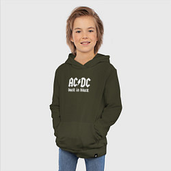 Толстовка детская хлопковая ACDC BACK IN BLACK, цвет: хаки — фото 2