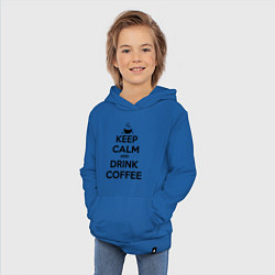 Толстовка детская хлопковая Keep Calm & Drink Coffee, цвет: синий — фото 2