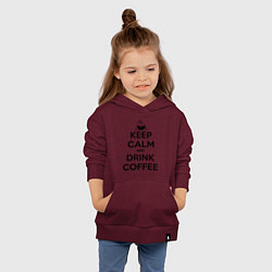 Толстовка детская хлопковая Keep Calm & Drink Coffee, цвет: меланж-бордовый — фото 2