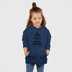 Толстовка детская хлопковая Keep Calm & Drink Coffee, цвет: тёмно-синий — фото 2