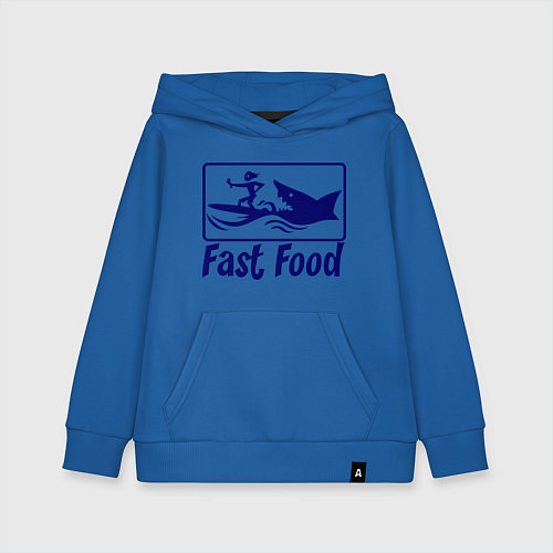 Детская толстовка-худи Shark fast food / Синий – фото 1