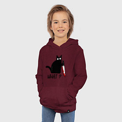 Толстовка детская хлопковая What cat, цвет: меланж-бордовый — фото 2