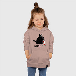 Толстовка детская хлопковая What cat, цвет: пыльно-розовый — фото 2