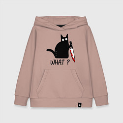 Толстовка детская хлопковая What cat, цвет: пыльно-розовый