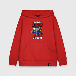 Толстовка детская хлопковая BRAWL STARS CROW, цвет: красный