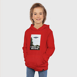 Толстовка детская хлопковая I WANT TO BELIEVE, цвет: красный — фото 2
