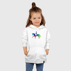 Толстовка детская хлопковая Всадник на коне, цвет: белый — фото 2