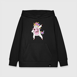 Толстовка детская хлопковая Dabbing Unicorn, цвет: черный