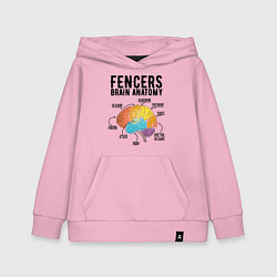 Толстовка детская хлопковая Fences Brain Anatomy, цвет: светло-розовый