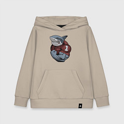 Толстовка детская хлопковая Shark, цвет: миндальный