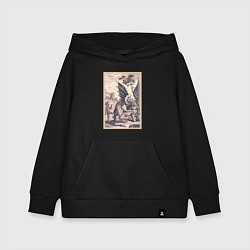 Толстовка детская хлопковая Рыцарь, пинающий Дракона баллада о рыцаре Джоне Ла, цвет: черный