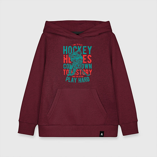 Детская толстовка-худи Hockey / Меланж-бордовый – фото 1