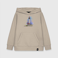 Толстовка детская хлопковая Crisp Point Lighthouse, цвет: миндальный