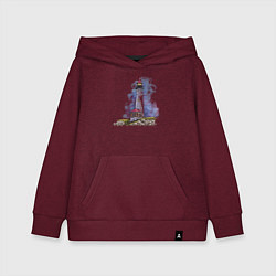 Толстовка детская хлопковая Crisp Point Lighthouse, цвет: меланж-бордовый