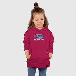 Толстовка детская хлопковая SUBARU, цвет: маджента — фото 2