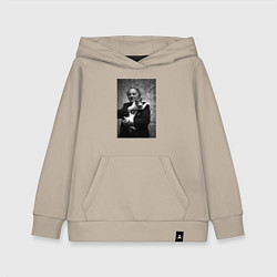 Толстовка детская хлопковая Бродский и кот, цвет: миндальный