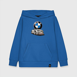 Толстовка детская хлопковая BMW оскал, цвет: синий