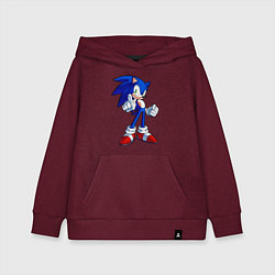 Толстовка детская хлопковая SONIC, цвет: меланж-бордовый