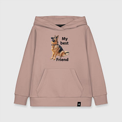 Толстовка детская хлопковая Овчарка, цвет: пыльно-розовый