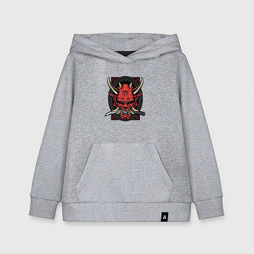 Детская толстовка-худи МАСКА РОНИНА / Меланж – фото 1