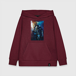 Толстовка детская хлопковая Black Lightning, цвет: меланж-бордовый