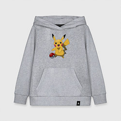 Толстовка детская хлопковая Пикачу, цвет: меланж