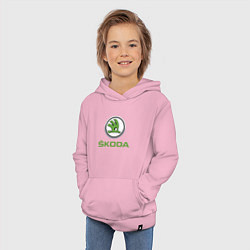 Толстовка детская хлопковая Skoda, цвет: светло-розовый — фото 2