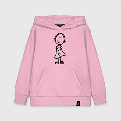 Толстовка детская хлопковая Человечки с цветком парная жен, цвет: светло-розовый