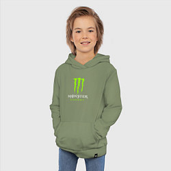 Толстовка детская хлопковая MONSTER ENERGY, цвет: авокадо — фото 2