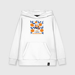 Толстовка детская хлопковая Мандаринки, цвет: белый
