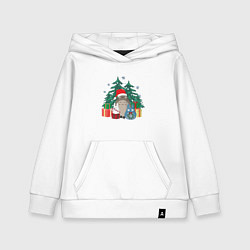 Толстовка детская хлопковая New Year Totoro, цвет: белый