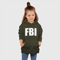 Толстовка детская хлопковая FBI, цвет: хаки — фото 2
