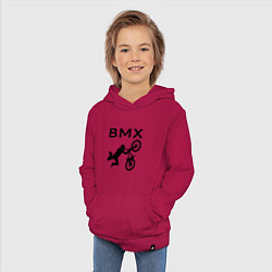 Толстовка детская хлопковая Велоспорт BMX Z, цвет: маджента — фото 2