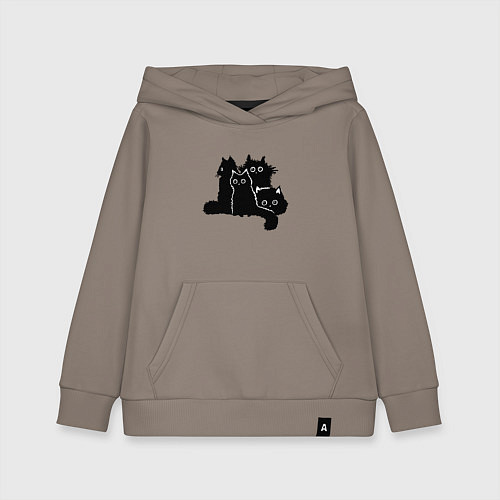 Детская толстовка-худи Мохнатые Коты / Утренний латте – фото 1