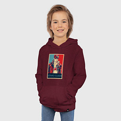 Толстовка детская хлопковая Джотаро Куджо, цвет: меланж-бордовый — фото 2
