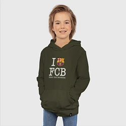 Толстовка детская хлопковая Barcelona FC, цвет: хаки — фото 2
