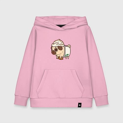 Детская толстовка-худи Сладкий мопс / Светло-розовый – фото 1
